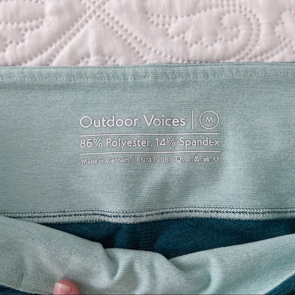 Outdoor Voices Tricolor Colorblock Springs 7/8 Leggings Teal Green Size Medium M - Picture 8 of 8
